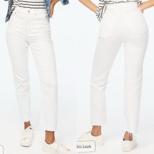 J Crew Petite White Stovepipe Straight Jean In Signature Stretch+ size 29  BX523